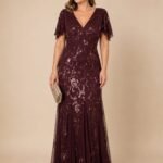 VESTIDO DE FIESTA MUJER MADRE DE NOVIOS TALLA M ELASTICADO – USA MARCA R&M Richards