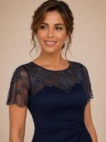 VESTIDO DE FIESTA MUJER MADRE DE NOVIOS  TALLA M ELASTICADO – USA MARCA XSCAPE - Imagen 3