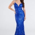 VESTIDO DE FIESTA TALLA S COLOR AZUL REY – MARCA WINDSOR- USA