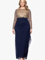 VESTIDO DE FIESTA MUJER MADRE DE NOVIOS TALLA 2XL ELASTICADO – USA MARCA XSCAPE