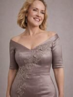 VESTIDO DE FIESTA MADRE DE NOVIOS TALLA L  – USA DAVID’S BRIDAL / OLEG CASSINI - Imagen 2