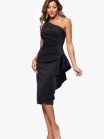 VESTIDO COCTEL MUJER FORMAL TALLA S ELASTICADO – USA MARCA  XSCAPE - Imagen 4