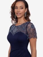 VESTIDO DE FIESTA MUJER MADRE DE NOVIOS  TALLA M ELASTICADO – USA MARCA XSCAPE - Imagen 3