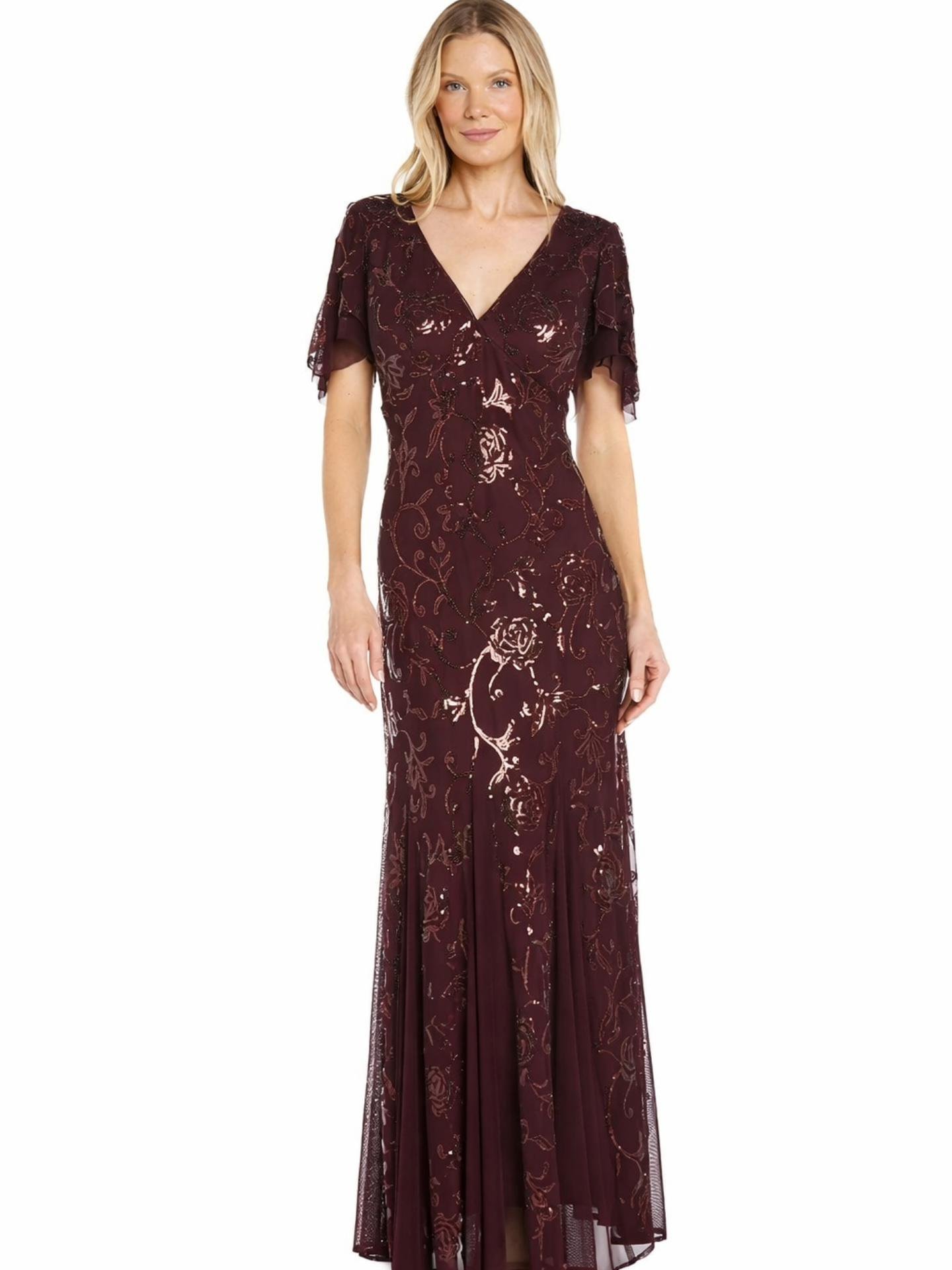 644780821_2176047103203791_527713137963869920_n VESTIDO DE FIESTA MUJER MADRE DE NOVIOS TALLA M ELASTICADO – USA MARCA R&M Richards - Imagen 1