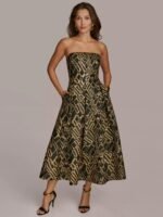 VESTIDO COCTEL MUJER FORMAL TALLA S  – USA MARCA DONNA KARAN NEW YORK