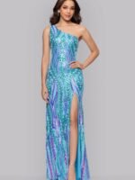 VESTIDO DE FIESTA JUVENIL TALLA M AJUSTABLE  – MACYS MARCA BLONDIE NITES- USA