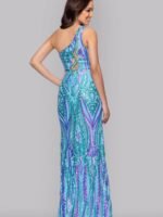 VESTIDO DE FIESTA JUVENIL TALLA M AJUSTABLE  – MACYS MARCA BLONDIE NITES- USA - Imagen 2