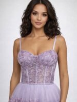 VESTIDO DE FIESTA JUVENIL TALLA XS  – MACYS MARCA B. DARLIN- USA - Imagen 4