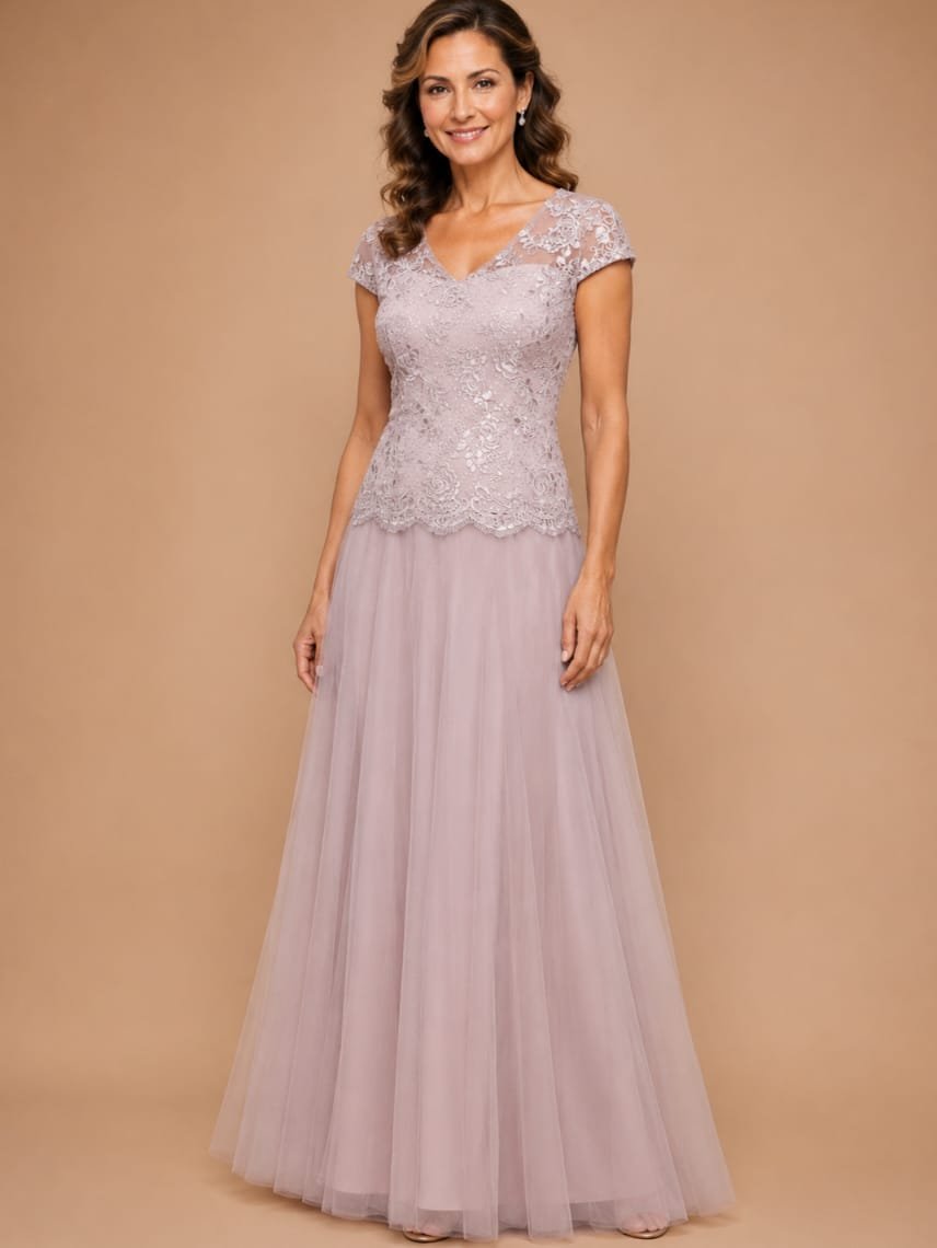 65366ef7-3f3d-4a59-a291-8c80bb56af68 VESTIDO DE FIESTA MADRE DE NOVIOS TALLA L – USA ALEX EVENINGS - Imagen 1