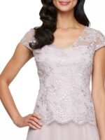 VESTIDO DE FIESTA MADRE DE NOVIOS TALLA L – USA ALEX EVENINGS - Imagen 4