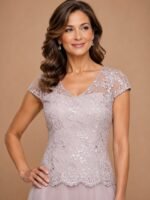 VESTIDO DE FIESTA MADRE DE NOVIOS TALLA L – USA ALEX EVENINGS - Imagen 3