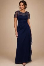 VESTIDO DE FIESTA MUJER MADRE DE NOVIOS  TALLA M ELASTICADO – USA MARCA XSCAPE