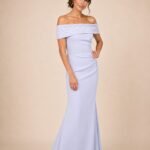 VESTIDO MADRE DE NOVIOS COLOR CELESTE TALLA M ELASTICADO – MACYS MARCA ELIZA J- USA