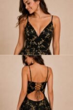 VESTIDO DE FIESTA JUVENIL TALLA M/L – MACYS MARCA BLONDIE NITES  – USA - Imagen 2