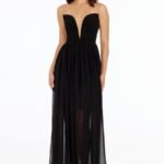 VESTIDO DE FIESTA COLOR NEGRO TALLA L – MACYS MARCA XSCAPE- USA