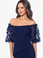 VESTIDO DE FIESTA MADRE DE NOVIOS TALLA M a ELASTICADO – USA MARCA XSCAPE - Imagen 2