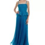 VESTIDO DE FIESTA COLOR TURQUEZA REY TALLA XL – MACYS MARCA TAYLOR- USA