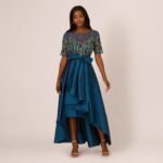 VESTIDO DE FIESTA MADRE DE NOVIOS TALLA 38 – USA ALTA COSTURA ADRIANNA PAPELL