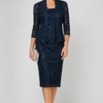 VESTIDO COCTEL MUJER FORMAL TALAS L  DOS PIEZAS– USA MARCA SL FASHIONS