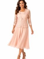 VESTIDO DE FIESTA MADRE DE NOVIOS 2 PIEZAS TALLA L – MARCA JESSICA HOWARD - USA