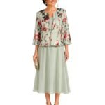 VESTIDO DE FIESTA MADRE DE NOVIOS 2 PIEZAS TALLA 38 – MARCA JESSICA HOWARD – USA