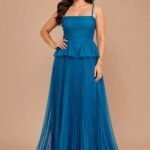 VESTIDO DE FIESTA COLOR TURQUEZA REY TALLA XL – MACYS MARCA TAYLOR- USA
