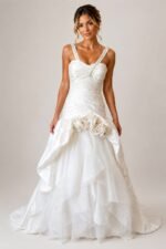 VESTIDO DE NOVIA ELEGANTE TALLA 34/36/38 CORSE AJUSTABLE - USA