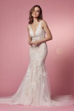 VESTIDO DE NOVIA ELEGANTE TALLA XS - USA MARCA NOX ANABELL