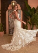 VESTIDO DE NOVIA MARFIL CHAMPAN ELEGANTE TALLA L - USA - Imagen 2