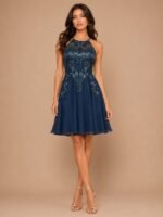 VESTIDO COCTEL MUJER FORMAL TALLA 38 – USA MARCA JJ Hous