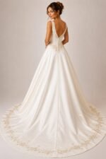 VESTIDO DE NOVIA ELEGANTE TALLA 40 - USA - Imagen 2