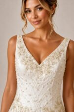 VESTIDO DE NOVIA ELEGANTE TALLA 40 - USA - Imagen 4