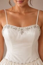 VESTIDO DE NOVIA ELEGANTE TALLA L - USA - Imagen 4