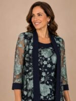 VESTIDO DE FIESTA MADRE DE NOVIOS 2 PIEZAS TALLA M – MARCA R&M RICHARDS – USA - Imagen 3