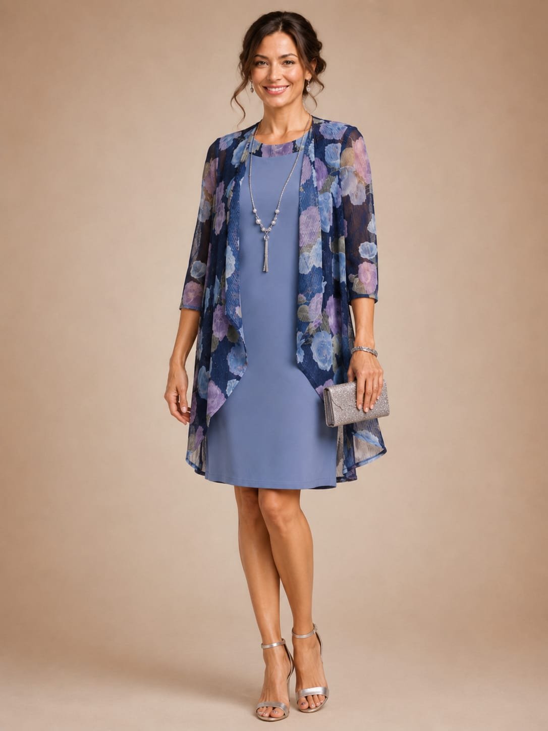 3926d302-e1df-4113-89c1-f34b62cba3cb VESTIDO DE FIESTA MADRE DE NOVIOS 2 PIEZAS TALLA M – MARCA R&M RICHARDS – USA - Imagen 1
