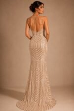 VESTIDO DE FIESTA TALLA S  COLOR DORADO - USA - Imagen 2