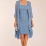 VESTIDO DE FIESTA MADRE DE NOVIOS 2 PIEZAS TALLA 38 – USA