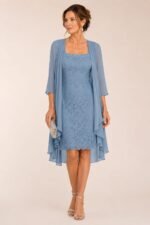 VESTIDO DE FIESTA MADRE DE NOVIOS 2 PIEZAS TALLA 38 – USA