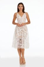 VESTIDO DE NOVIA CIVIL ELEGANTE TALLA  XL – USA MARCA DRESS THE POPULATION