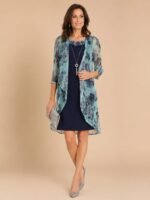 VESTIDO DE FIESTA MADRE DE NOVIOS 2 PIEZAS TALLA M – MARCA R&M RICHARDS – USA