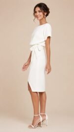 VESTIDO DE NOVIA CIVIL ELEGANTE TALLA  S- L – USA MARCA KENSIE - Imagen 2