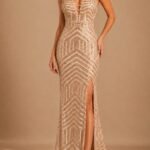VESTIDO DE FIESTA TALLA S  COLOR DORADO - USA