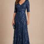 VESTIDO DE FIESTA ELEGANTE MADRE DE NOVIOS TALLA L-XL – MARCA OLEG CASSINI – USA