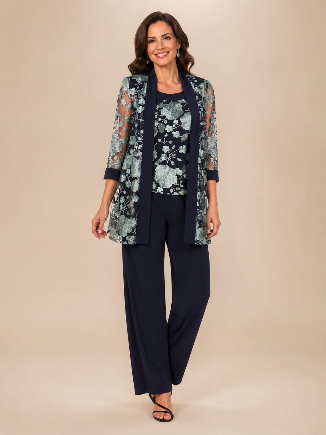 fce2fc6d-f65c-4175-92f2-4b014e051155 VESTIDO DE FIESTA MADRE DE NOVIOS 2 PIEZAS TALLA M – MARCA R&M RICHARDS – USA - Imagen 1