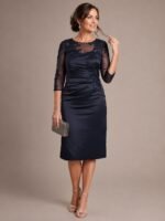 VESTIDO DE FIESTA ELEGANTE MADRE DE NOVIOS TALLA L/XL – MARCA OLEG CASSINI – USA