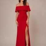 VESTIDO DE FIESTA COLOR ROJO TALLA S-XL – MACYS MARCA XSCAPE – USA
