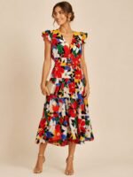 VESTIDO MUJER FLORAL VINCE CAMUTO TALLA 38 // USA